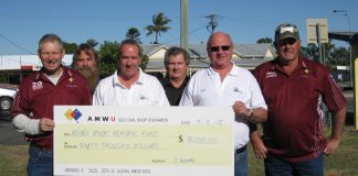 AMWU members make generous contribution for new memorial